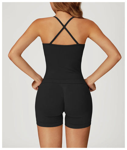 Custom LOGO women's seamless new yoga vest strap cross back sports underwear outdoor running fitness top