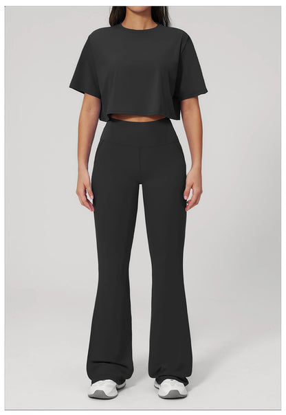 Custom LOGO women's yoga clothes, short sleeves, tight quick-drying trousers, fitness clothes, high-intensity sports suits