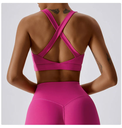 Yoga Fitness Bra Shock-absorbing Sports Bra Breathable and Quick Drying Training Running Women's Underwear High Strength Gym Bra