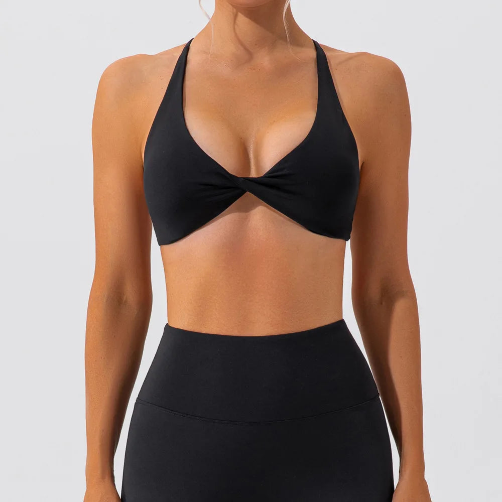 Summer Sexy Gym Top Women Crease Sports Bra Running Back Cross Yoga Bra Breathable Sports Underwear Women Fitness Workout Top