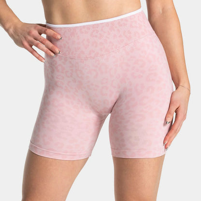 Leopard Print Yoga Shorts Women Seamless High Waist Workout Shorts Fitness Yoga Lift Butt Fitness Yoga Gym Running Short Pants