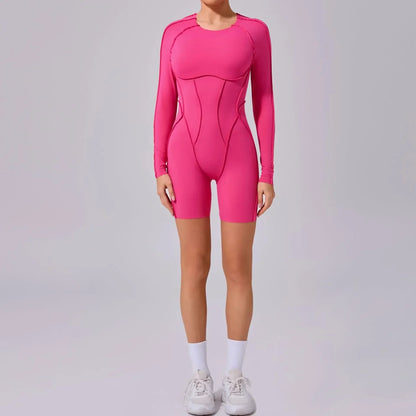 Seamless Yoga Jumpsuits Sports Fitness Splicing Hip-lifting One-Piece Hollow-out Beauty Back Gym Workout Bodysuits for Women