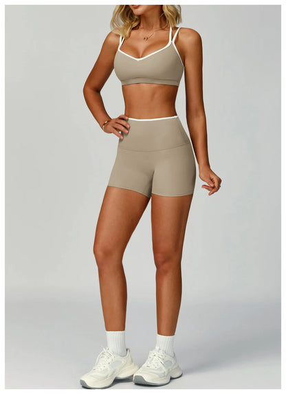 2 Pieces Gym Tracksuit Women Clothes Yoga Set Workout Outfits Fitness Sportswear High Waist Leggings Sports Bra Athletic Wear