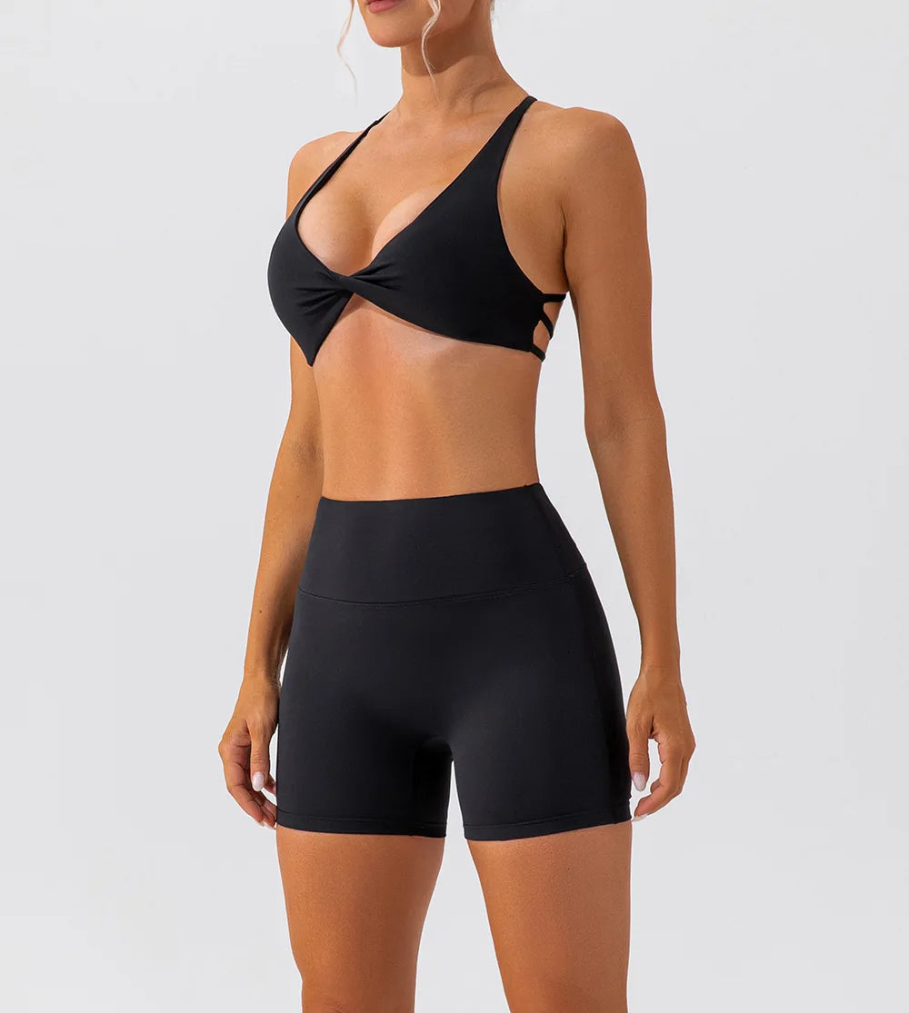 Summer Sexy Gym Top Women Crease Sports Bra Running Back Cross Yoga Bra Breathable Sports Underwear Women Fitness Workout Top