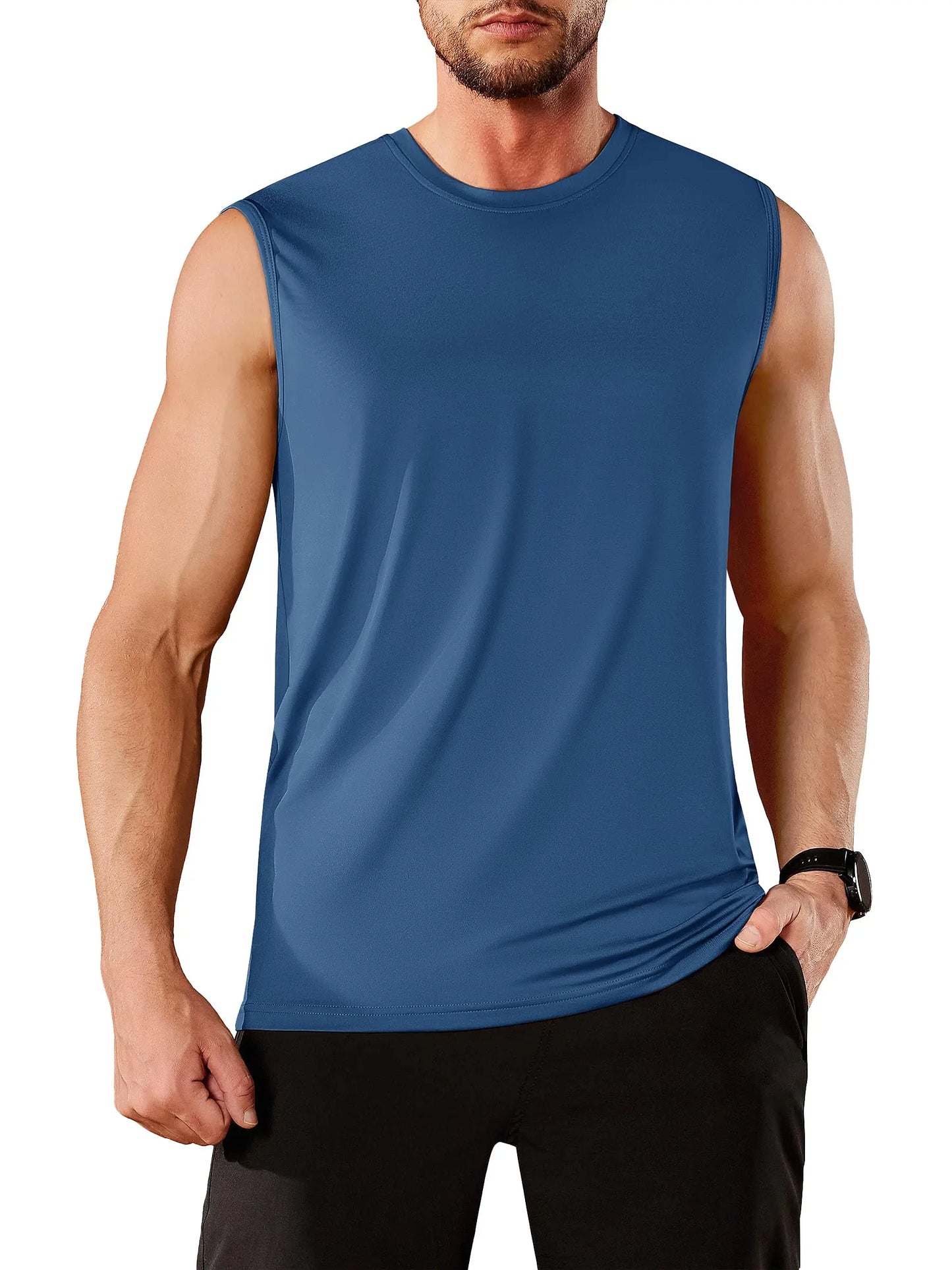 TACVASEN UPF 50+ TANK TOPS Quick Dry Sleeveless T-shirts Mens Summer Gym Fitness Running Tee Shirts Trainning tshirts Swimming