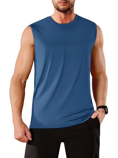 TACVASEN UPF 50+ TANK TOPS Quick Dry Sleeveless T-shirts Mens Summer Gym Fitness Running Tee Shirts Trainning tshirts Swimming