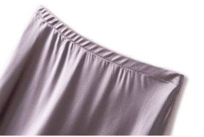 SuyaDream Silk Skirt for Woman 93%Silk 7%Spandex Solid A-line 2025 Spring Summer Chic Mid Skirts