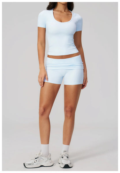 Sexy Women Yoga Shirts Fitness Sports T-Shirts Gym Workout Short Sleeve Top Running Active Wear Femme Sports Top Workout Shirts