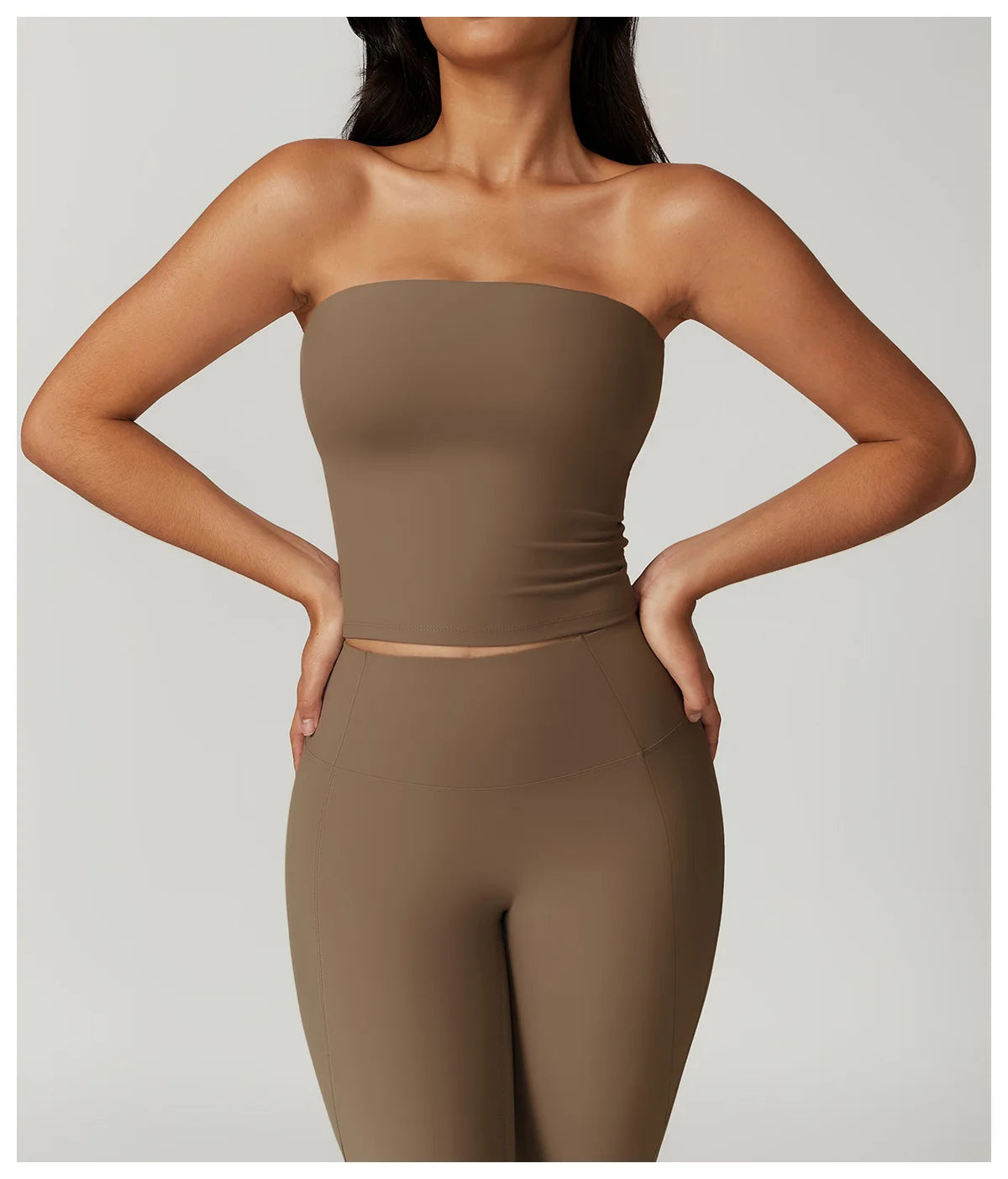 Custom LOGO Women's Strapless Tube Top Sexy Back Sports Underwear Women's Shockproof Quick-Drying Fitness Yoga Top