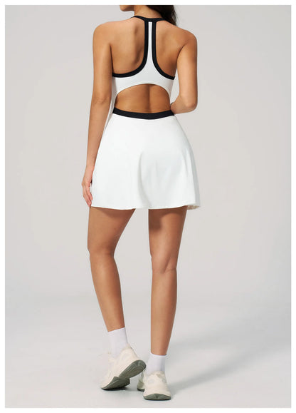 Hearuisavy Naked Feel Yoga Jumpsuit Women Sportswear High Waist Push Up Leggings Sports Tennis Skirt And Shorts Gym Bodysuit
