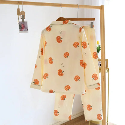 Spring/Summer 2026 New Women's 100% Cotton Gauze Thin Long Sleeve Pants Two Piece Cardigan Homewear Set Sleepwear Pijama