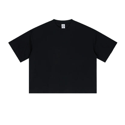 Custom LOGO Men's 240G Cotton Polyester American Cool Short Width Boxyfit Loose Short Sleeve T-Shirt Casual Top