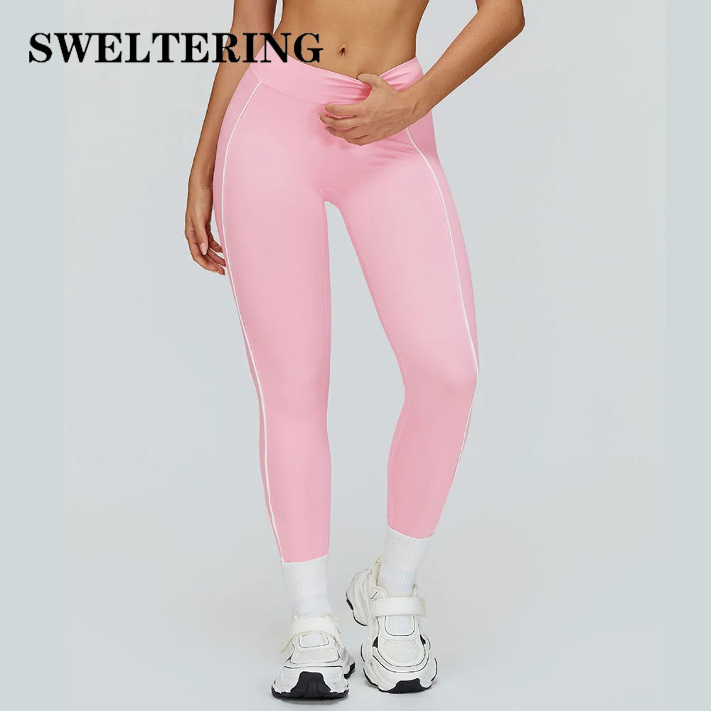 Women Yoga Leggings High Waist Gym Fitness Pants Stretch Sports Pants Female Push Up Workout Trousers Solid Color Tights Running
