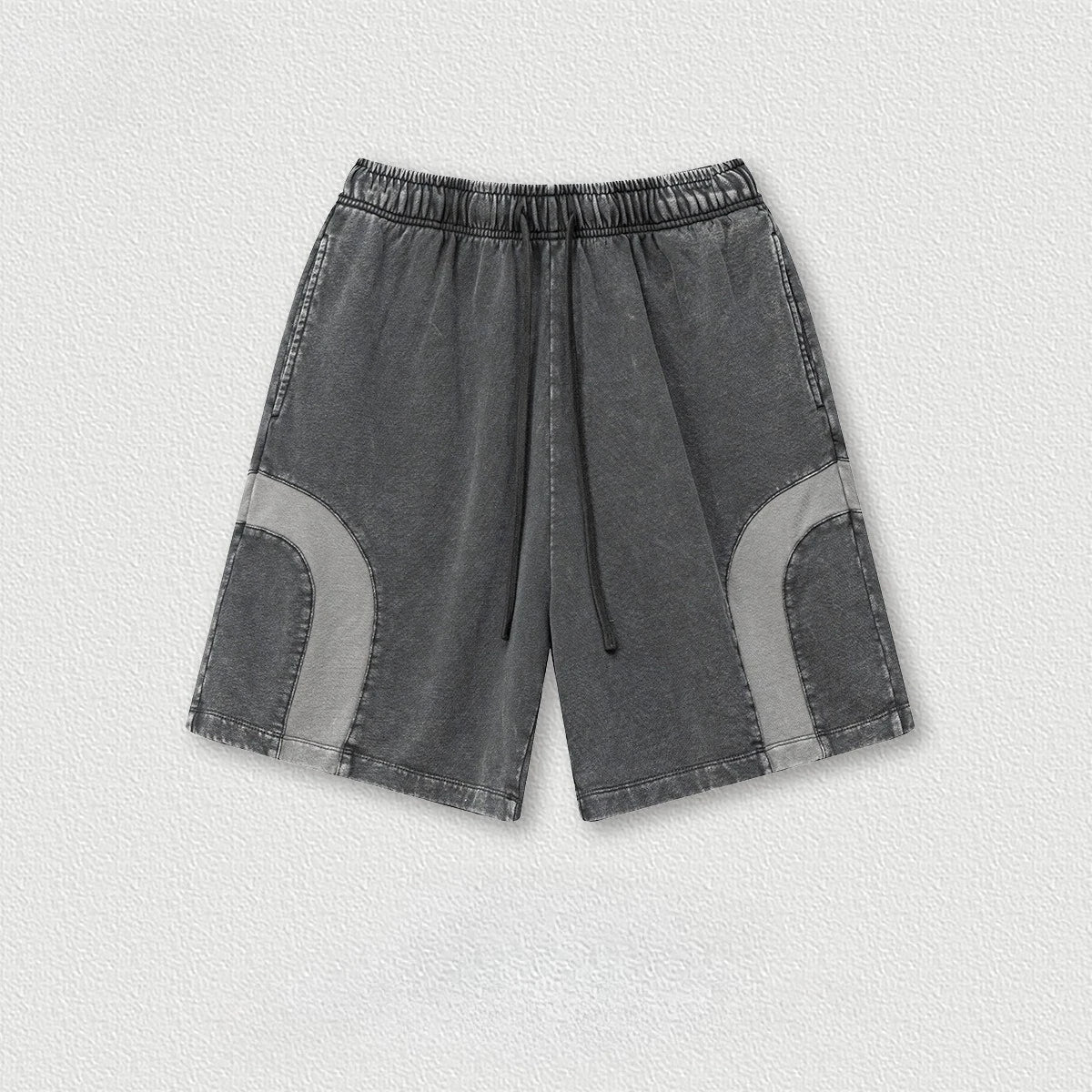 Customized LOGO men's summer European and American hip-hop style splicing contrasting shorts loose straight five-point pants