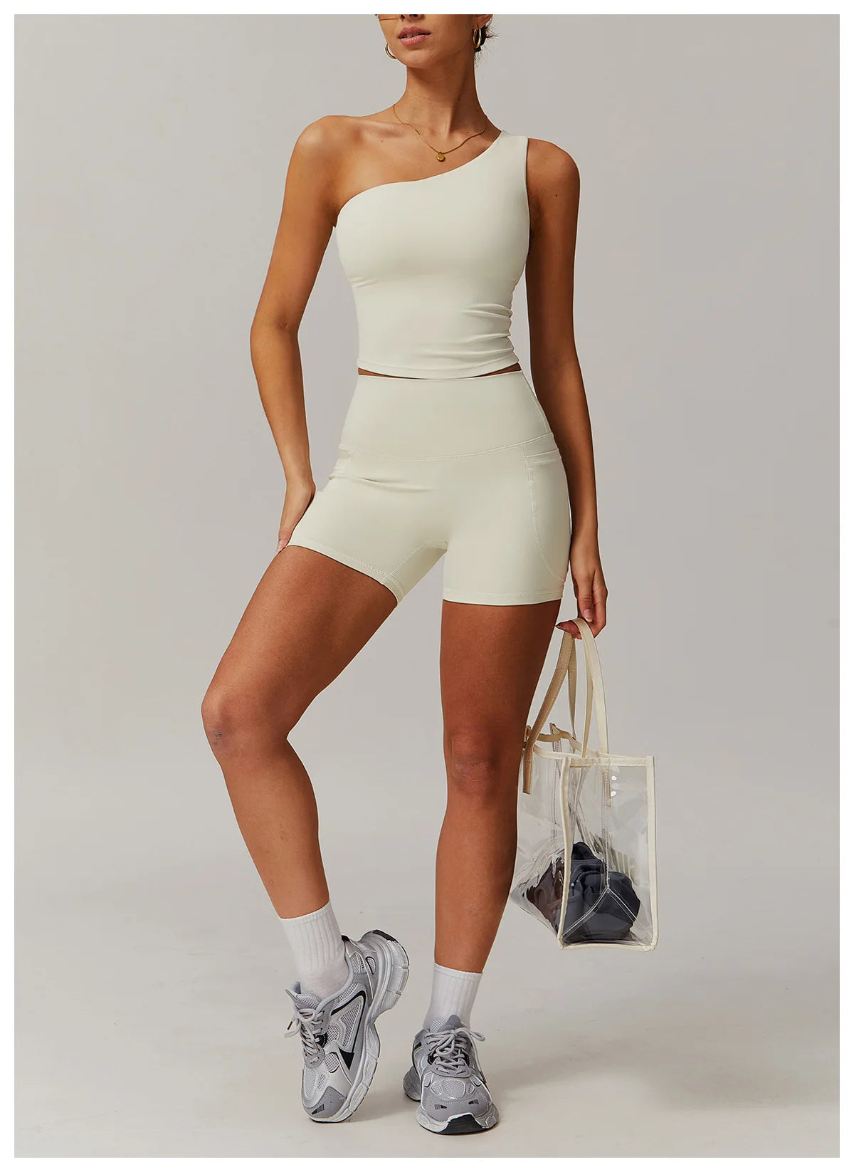 Custom LOGO women's quick-drying waist shaping yoga casual outer wear running cycling fitness sports two-piece set