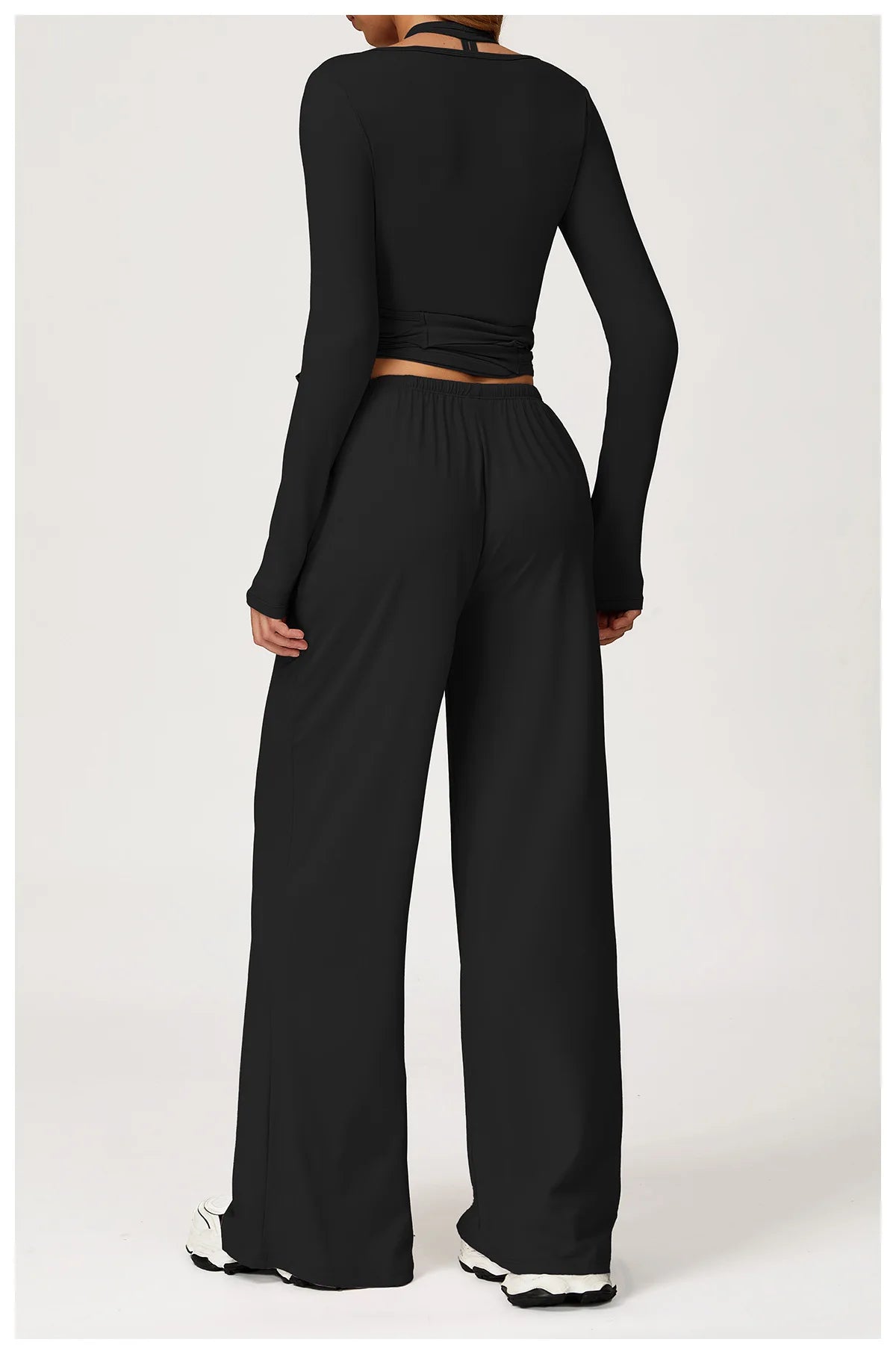 2/3PCS Fitness Suit Women Deep V Yoga Bra Flared pants Sports Suit Gym Tracksuits Female High Waist Bell Bottom Athletic Wear