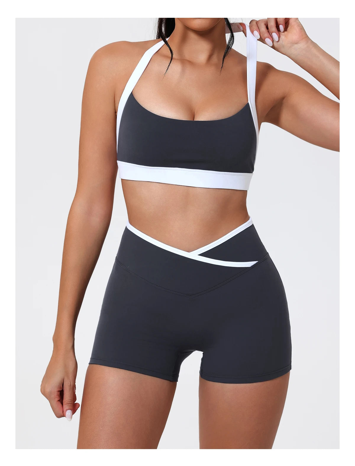 Ctenkevet Women's Color Clash Crop Top Quick-Dry Gym Bra Female Sleeveless Backless Sports Underwear for Outdoor Running CropTop