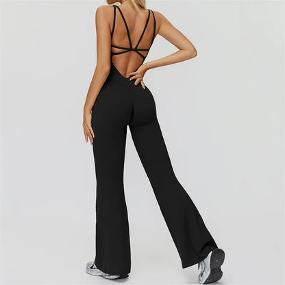 TRY TO BN Sports Jumpsuit Yoga Cross Beautiful Back Fitness Workout Bodysuit One Piece Sets Sportswear Running Gym Woman Clothes