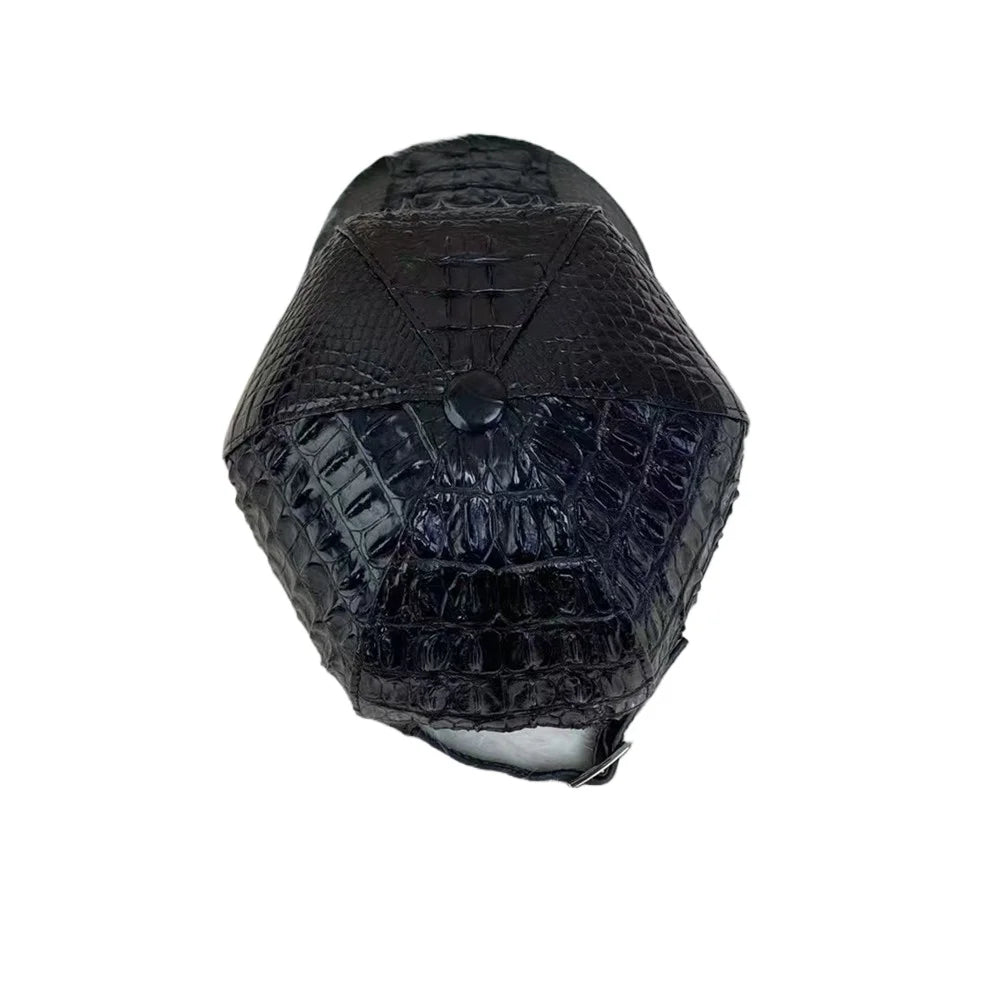 Fashionable men's real crocodile leather cap outdoor casual sun protection travel baseball cap adjustable