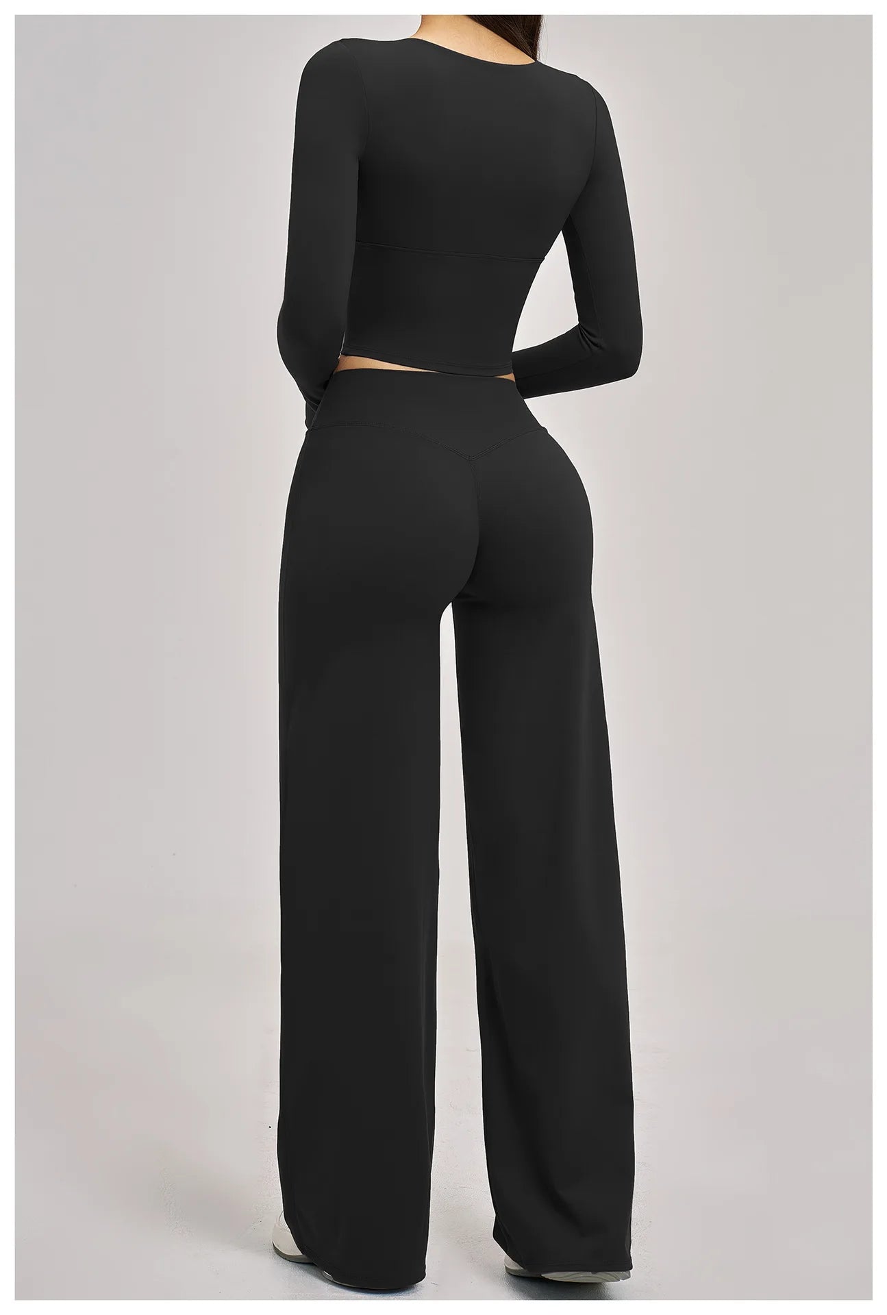 2PCS Yoga Set Women Tracksuits Workout Outfits Sportswear Gym Clothing Female Fitness Long Sleeve High Waist Leggings Yoga Suit