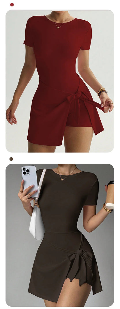 TRY TO BN Yoga Jumpsuit Sports Skirt Breathable Sportswear Fitness Workout Bodysuit One Piece Set Tennis Skirt Gym Woman Clothes