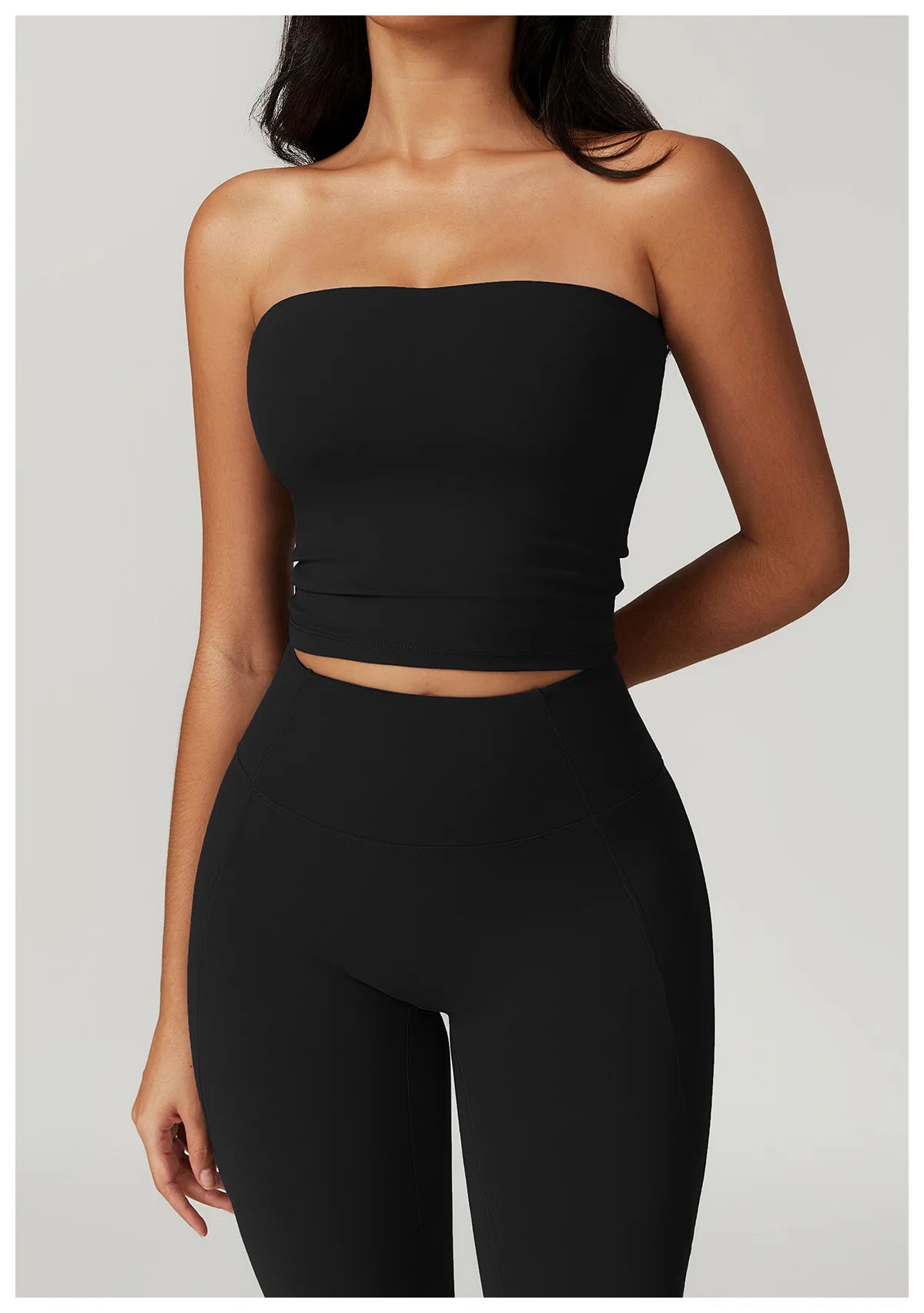 Custom LOGO Women's Strapless Tube Top Sexy Back Sports Underwear Women's Shockproof Quick-Drying Fitness Yoga Top