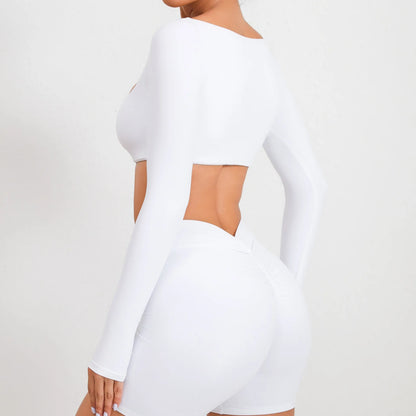 Women Yoga Shirts Crop Top Sexy Long Sleeves Shirts for Women Yoga Sports Fitness Sport Gym Clothes Running Push Up Workout Tops