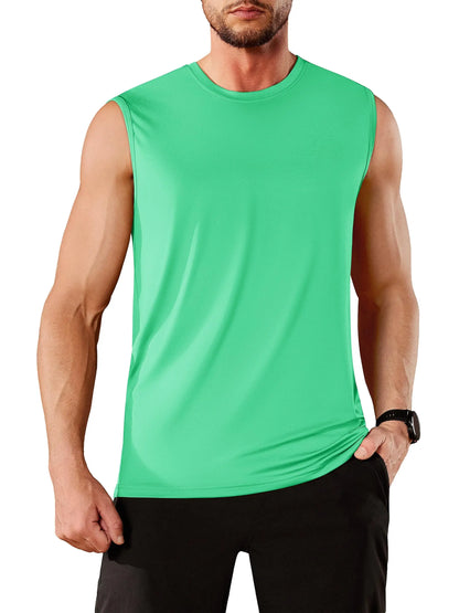 TACVASEN UPF 50+ TANK TOPS Quick Dry Sleeveless T-shirts Mens Summer Gym Fitness Running Tee Shirts Trainning tshirts Swimming