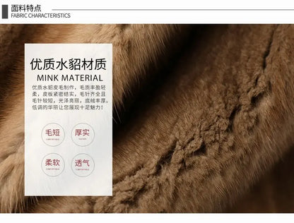 Real Mink Fur Coat Women Clothing Whole Mink Midi Long Fur Jacket 2023 Winter Clothes for Woman Stand Collar Abrigos Mujer FCY