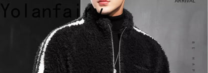 YOLANFAIRY 100% Wool Mens Real Fur Coat Men Luxury Clothing Winter Jacket For Men High Quality Short Jacket куртка мужская 2024