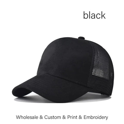 SLECKTON Custom Logo High-quality Suede Mesh Baseball Hat Letter Embroidery Brand Design Outdoor Sport Cap Wholesale Fashion
