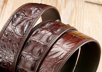 Men's real crocodile leather belt crocodile leather genuine leather luxury brand belt fashion men's belt buckle with suit pants