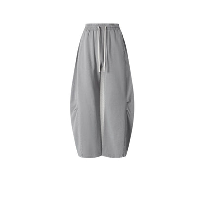 Custom LOGO Men's 320G retro fried snowflake 100% cotton high street scimitar straight tube old loose straight trousers