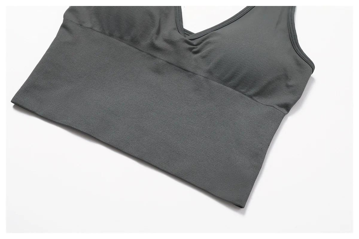 Sexy Seamless Sports Bras Halter Yoga Bra Women Fitness Gym Top Shockproof Running Workout Fast Dry Underwear Female Yoga Vest