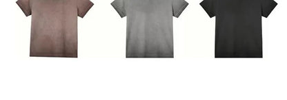 Female 240GSM Gradient Washed Custom LOGO Solid Slim  T-Shirt Soft Cotton Streetwear Casual Short Sleeve Cool Retro For Women