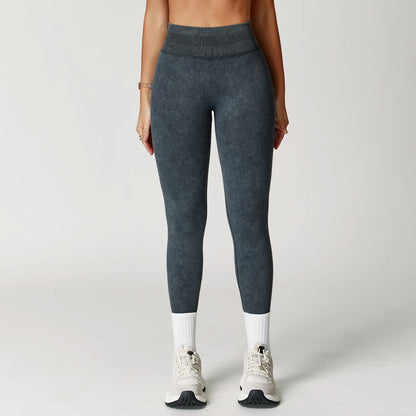 Custom LOGO Women's Seamless Sandblasting Yoga Pants High Waist Hip Lift Tight Running Sports Fitness Yoga Pants