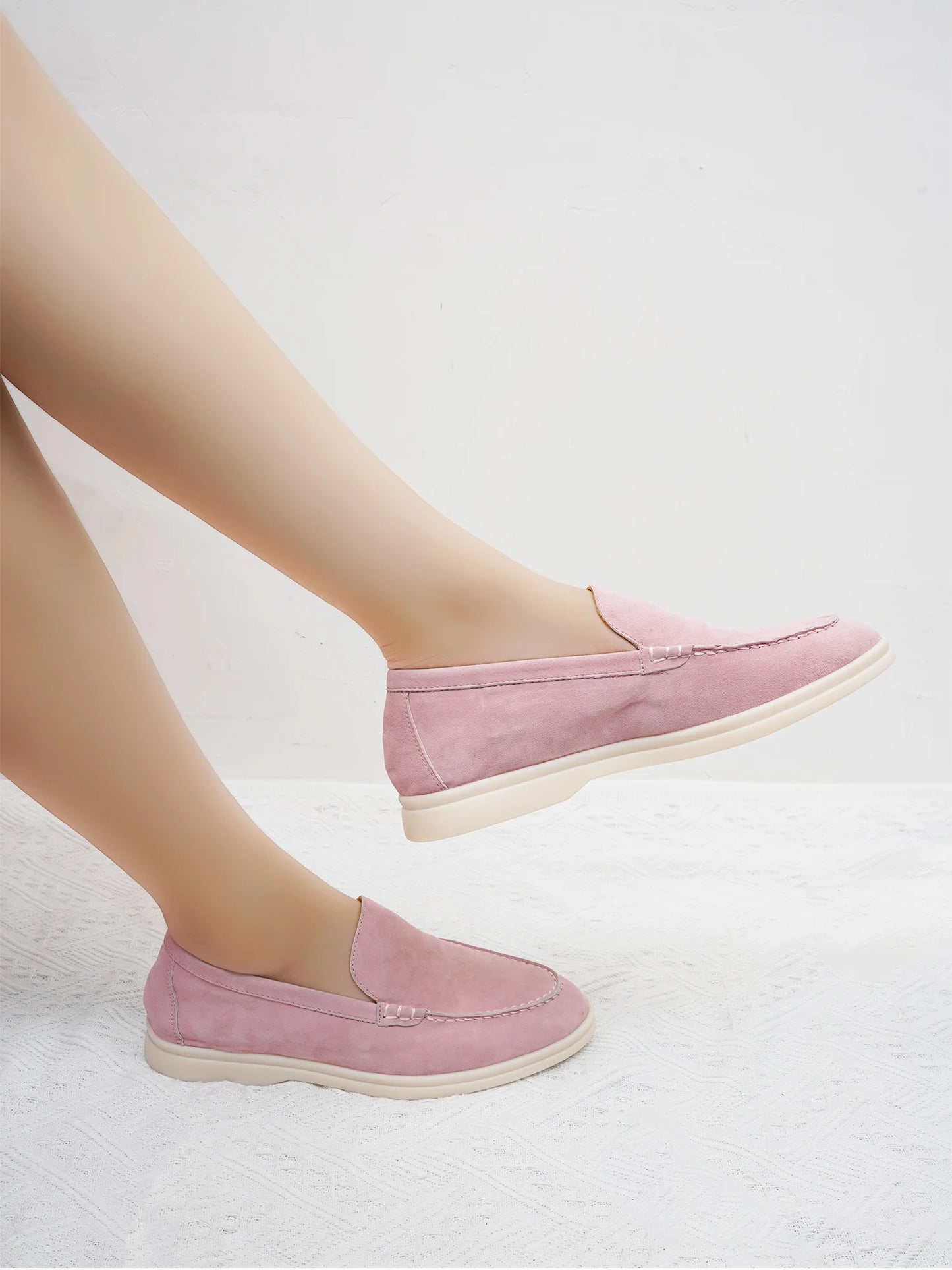 Luxury leather, designer women's loafers, women's flat walking shoes, women's comfortable casual shoes, summer shoes, casual 44