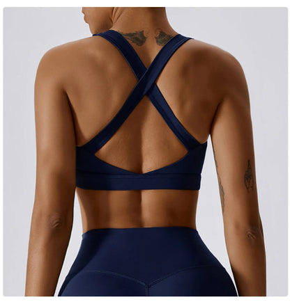 Yoga Fitness Bra Shock-absorbing Sports Bra Breathable and Quick Drying Training Running Women's Underwear High Strength Gym Bra