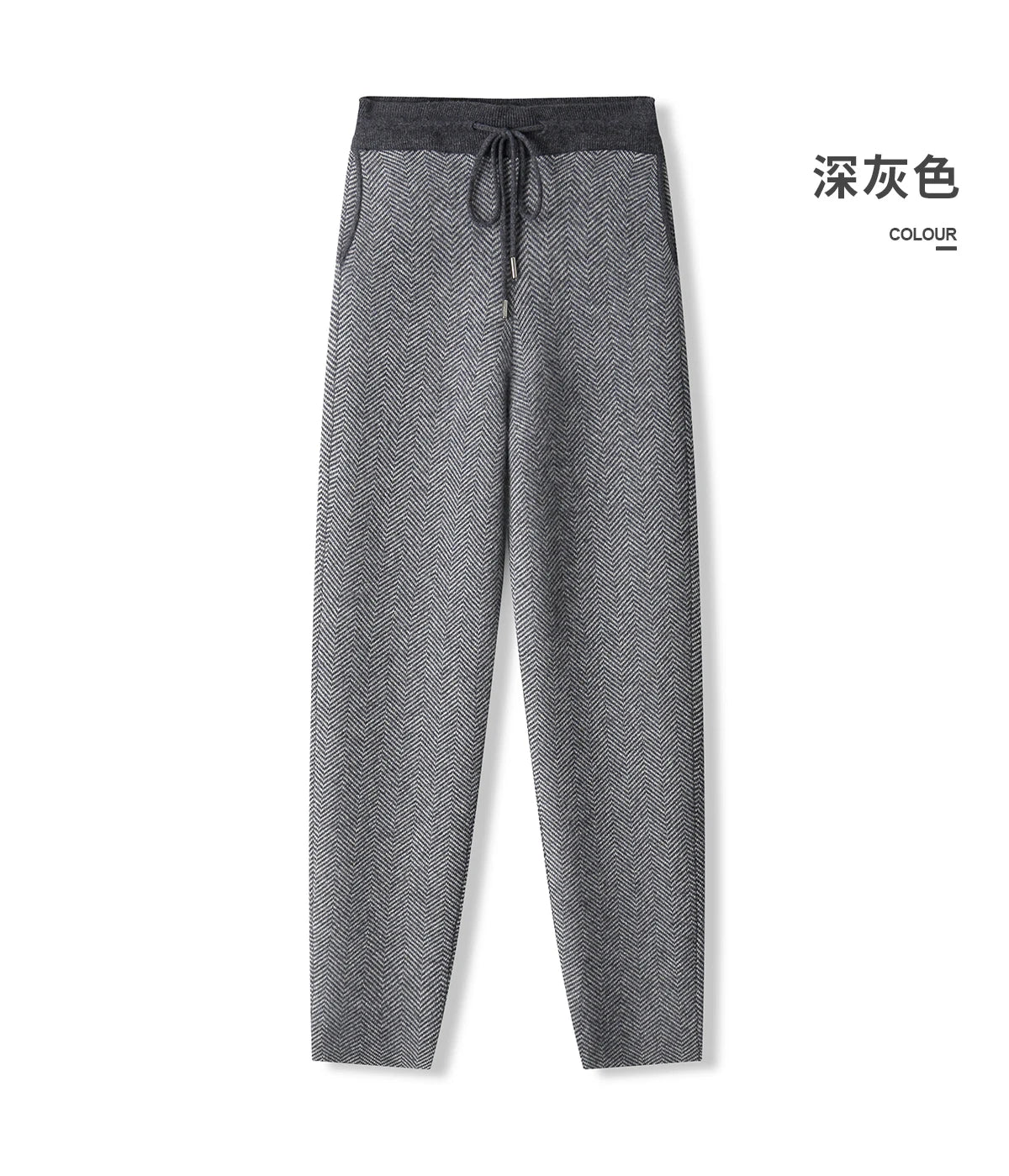 Soft 100% Merino Wool Straight-leg Pants For Men Jacquard Warm Knitted Pants Autumn Winter Thick Bottom Wear