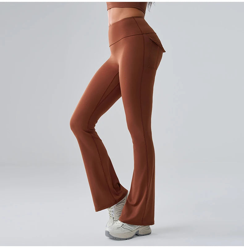 Flares Leggings Women Bell-bottoms Sports Yoga Leggings High Waist Tights Scrunch Butt Yoga Flares Pants Push Up Gym Leggings