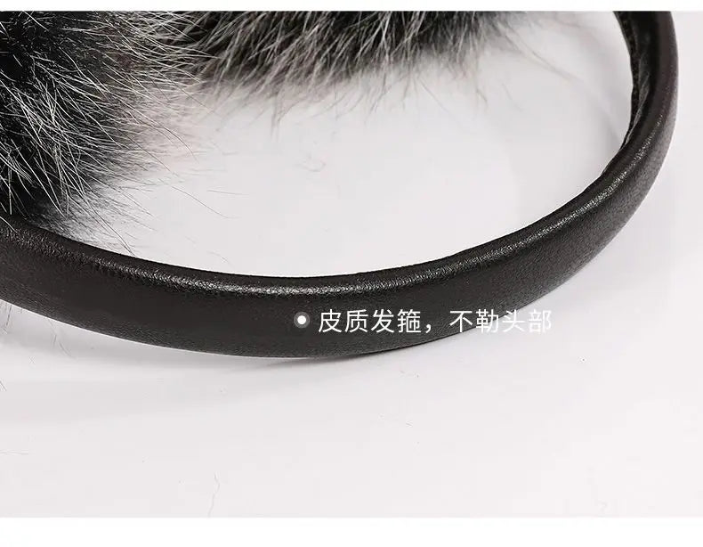 New Arrival Women 100% Real Fox Fur Ear Cover Plush Genuine Fox Fur Earmuff Winter Lady Big Pompoms Fox Fur Fluffy Earmuffs Warm