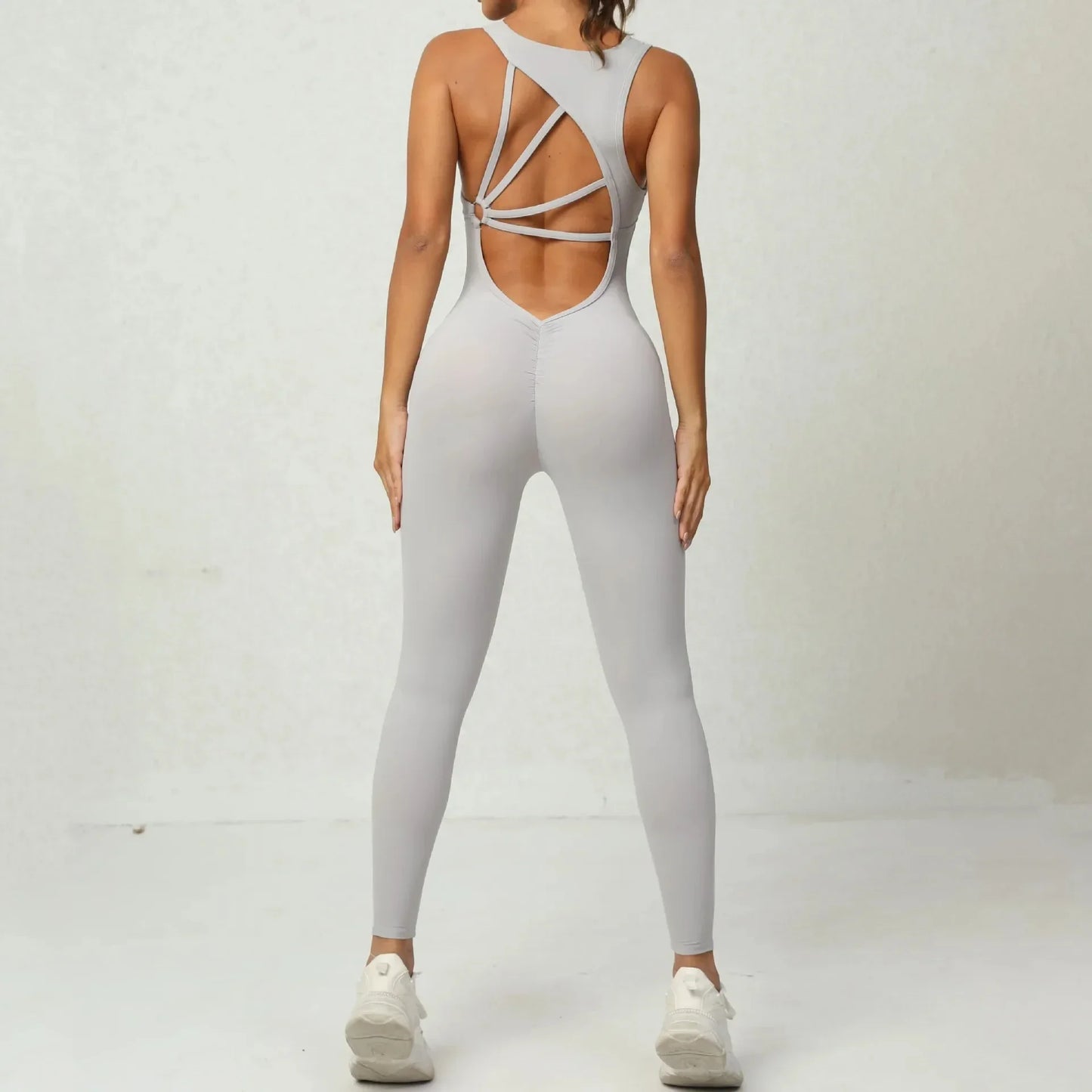 Seamless Yoga Jumpsuits Sports Fitness One-Piece Tight Sleeveless Beauty Back Workout Gym Running Training Bodysuits for Women