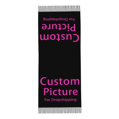 Custom Printed Your Design Here Scarf Men Women Winter Warm Scarves Custom Customize Logo Letter Print Shawls Wraps