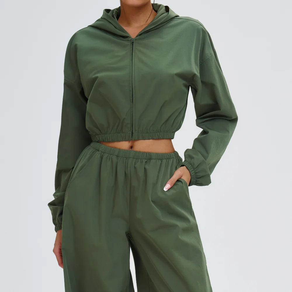 Women Outdoors Sun Protection Yoga Long Sleeve Zipper and Pockets Gym Fitness Jacket Female Running Workout Sports Yoga Shirts
