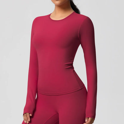 SWELTERING Women Yoga T-shirts Sports Top Long Sleeve Gym Workout Running Shirts Exposed Navel Quick Dry Fitness Gym Sport Wear