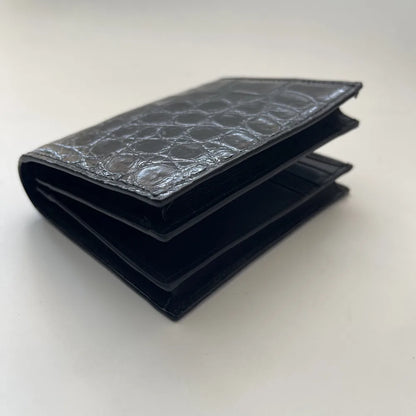 Men's Crocodile Leather Small Wallet, Men's Genuine Leather Fashionable Vertical Wallet, Multi-Functional Multi-Card Slot Wallet