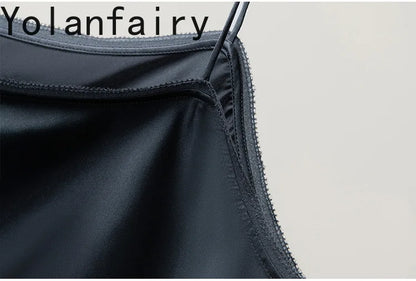 YOLANFAIRY 93% Real Mulberry Silk Camis Woman Clothing 2026 High Quality Silk Satin Tops Women's Tanks Top Sleeveless Basicwear