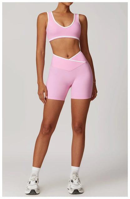 Yoga Set Women Sportswear 2PCS Gym Set High Waist Leggings Sports Bra Fitness Vest Athletic Wear Women's Suit Workout Clothes