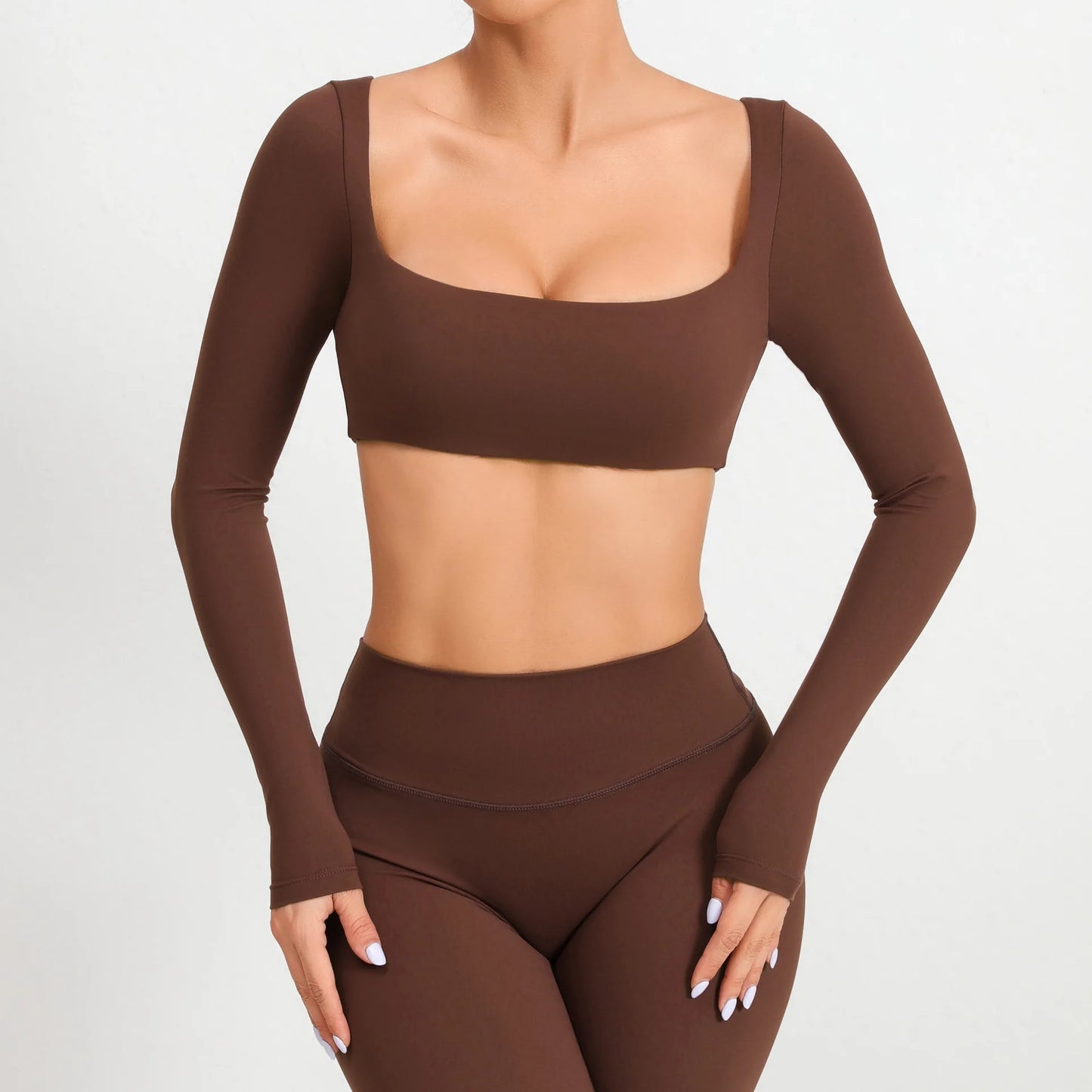 Women Yoga Shirts Crop Top Sexy Long Sleeves Shirts for Women Yoga Sports Fitness Sport Gym Clothes Running Push Up Workout Tops