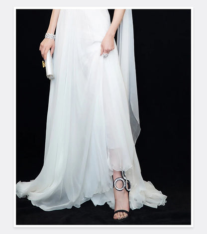 2024 New Dress Wedding Shoes with One Word Water Diamond Fine Heel Roman Women's Sandals
